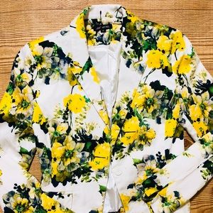 Floral yellow and white Blazer